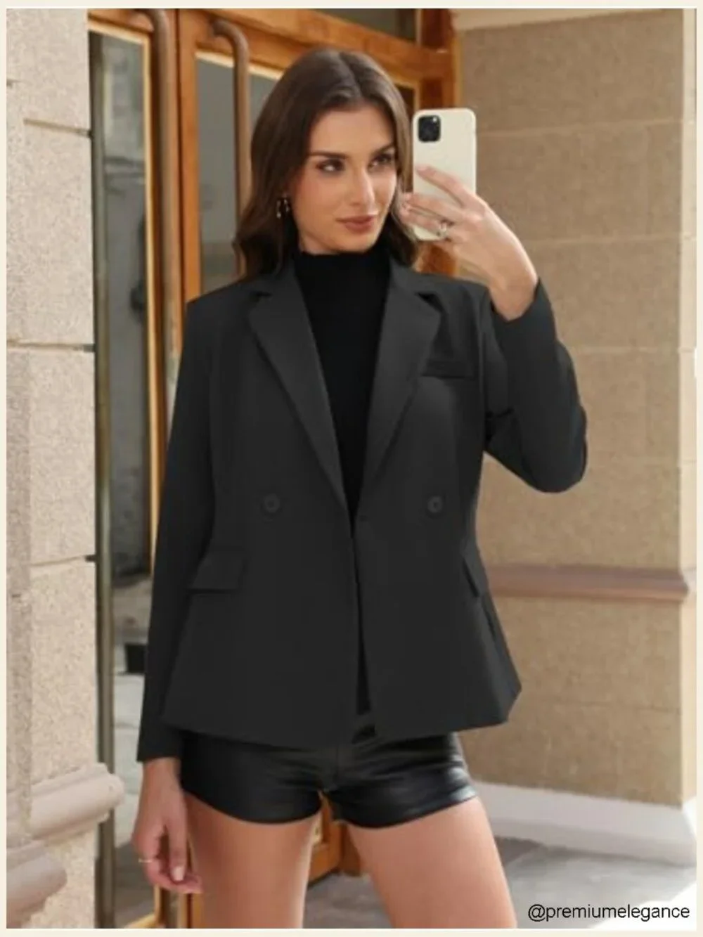 Women's Open Front Long Sleeve Blazer Suit Jacket Notch Lapel Work Office Trendy